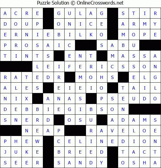 Solution for Crossword Puzzle #3159