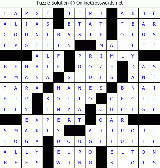 Solution for Crossword Puzzle #3162
