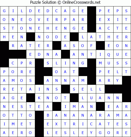Solution for Crossword Puzzle #3163