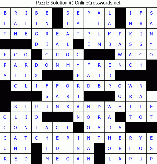 Solution for Crossword Puzzle #3164