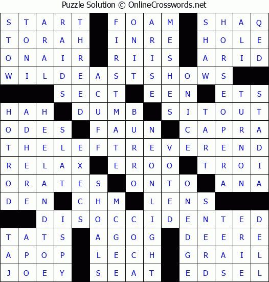 Solution for Crossword Puzzle #3166