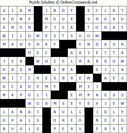 Solution for Crossword Puzzle #3174