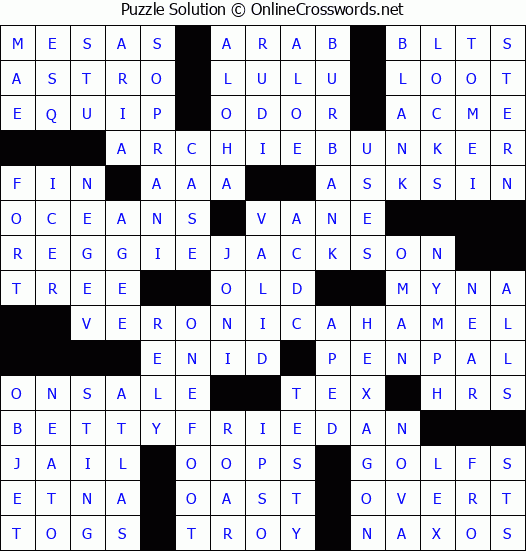 Solution for Crossword Puzzle #3176