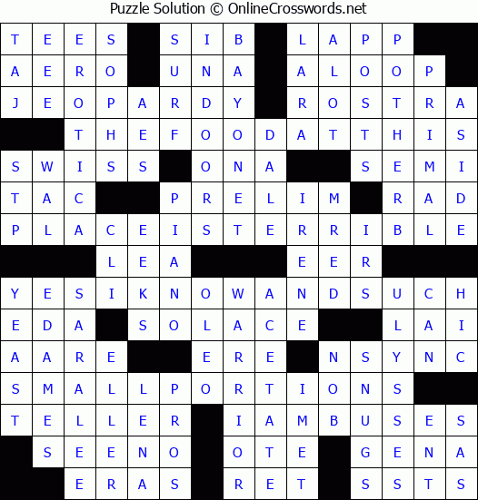 Solution for Crossword Puzzle #3177
