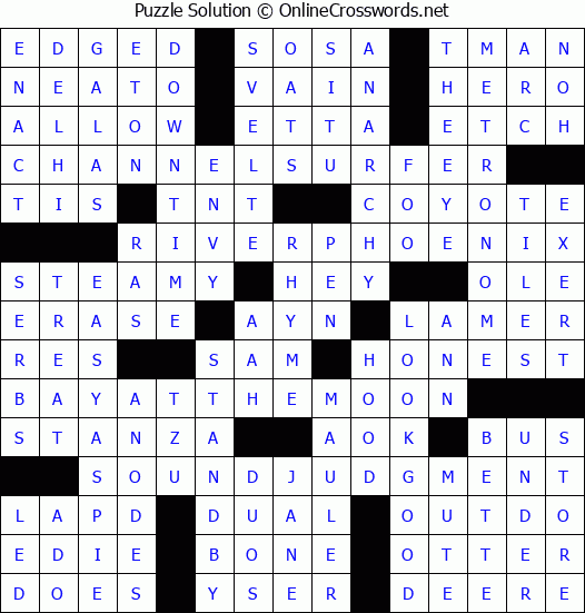 Solution for Crossword Puzzle #3194