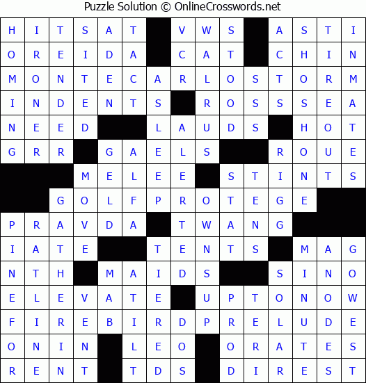 Solution for Crossword Puzzle #3195