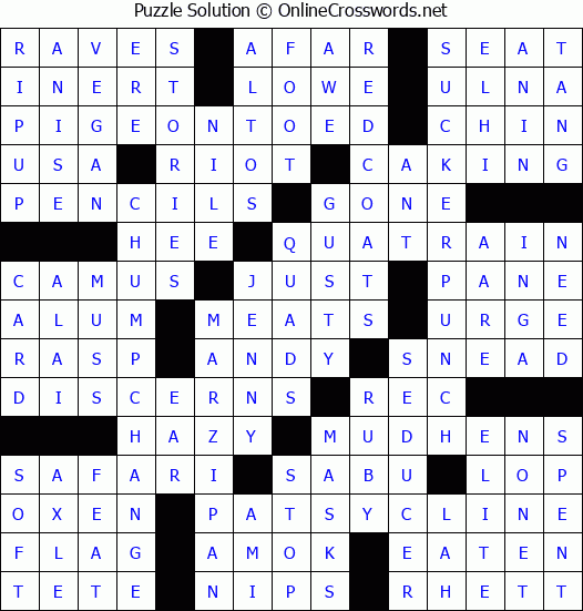 Solution for Crossword Puzzle #3209