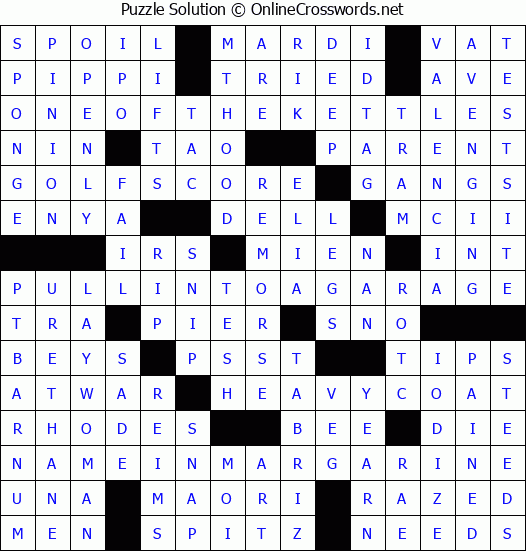 Solution for Crossword Puzzle #3211