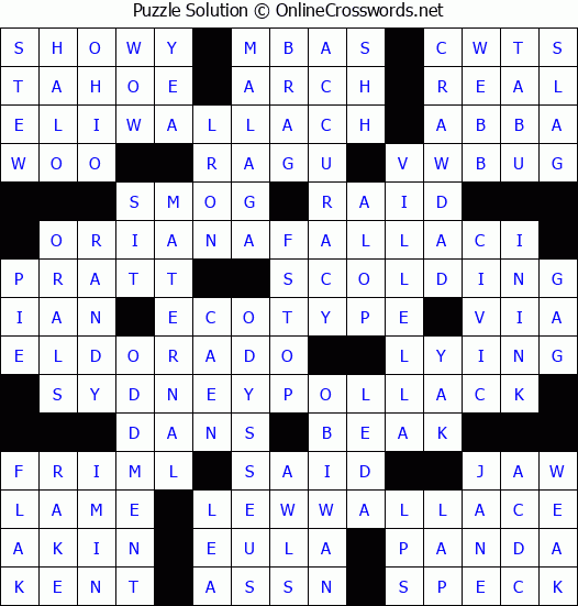Solution for Crossword Puzzle #3213