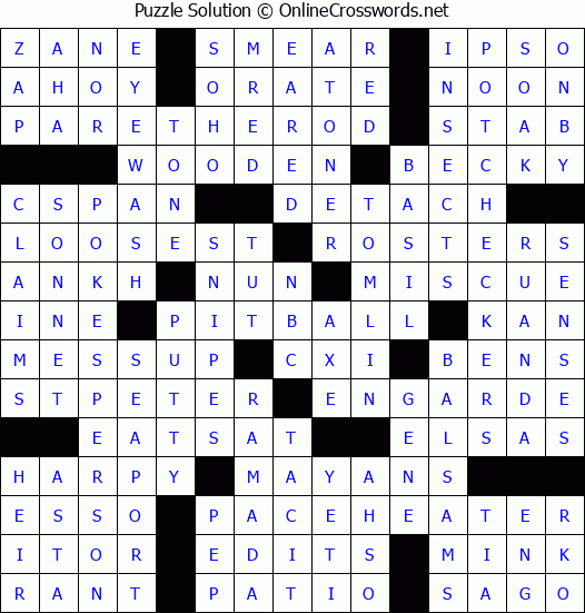 Solution for Crossword Puzzle #3219