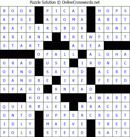 Solution for Crossword Puzzle #3220