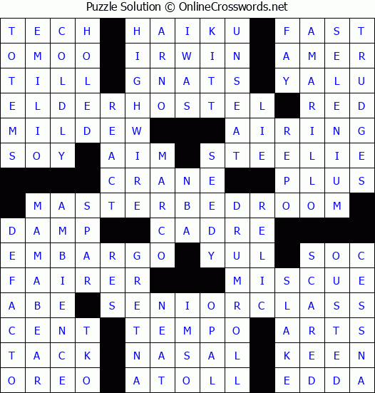 Solution for Crossword Puzzle #3225