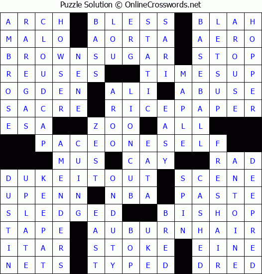 Solution for Crossword Puzzle #3229