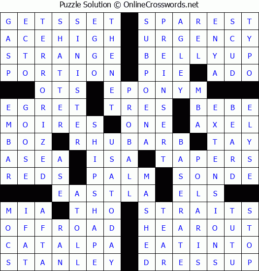 Solution for Crossword Puzzle #3234