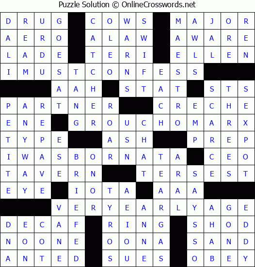 Solution for Crossword Puzzle #3236