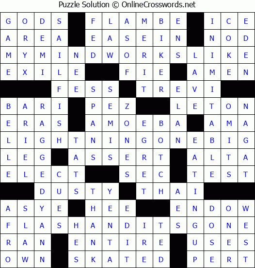 Solution for Crossword Puzzle #3238