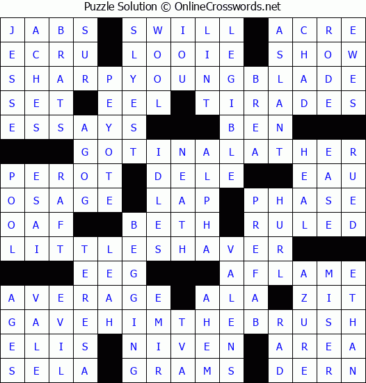 Solution for Crossword Puzzle #3239