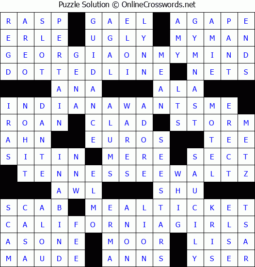 Solution for Crossword Puzzle #3242