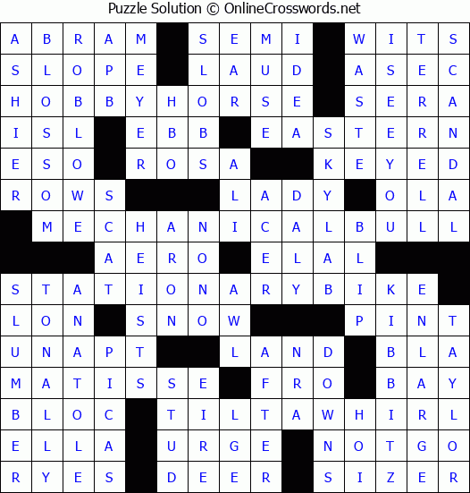 Solution for Crossword Puzzle #3245