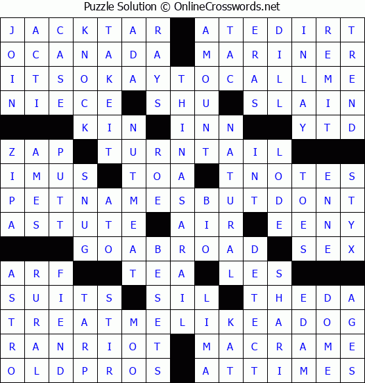Solution for Crossword Puzzle #3248
