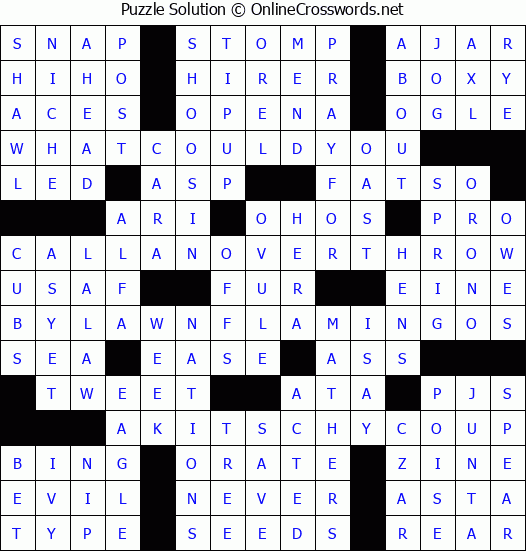 Solution for Crossword Puzzle #3251