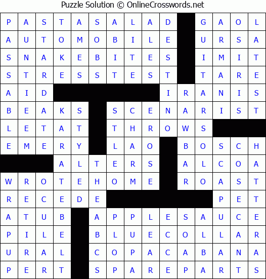 Solution for Crossword Puzzle #3252