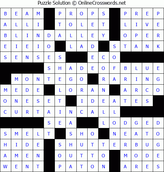 Solution for Crossword Puzzle #3257