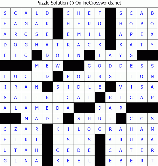Solution for Crossword Puzzle #3260