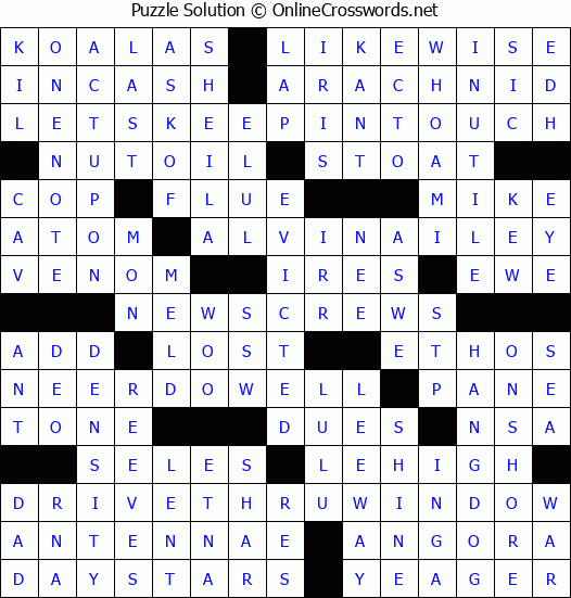 Solution for Crossword Puzzle #3268