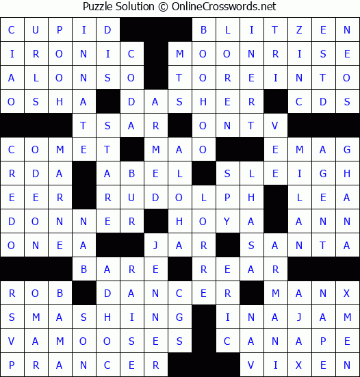 Solution for Crossword Puzzle #3270