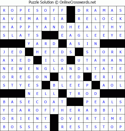 Solution for Crossword Puzzle #3277