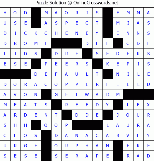 Solution for Crossword Puzzle #3279
