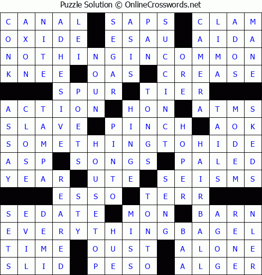 Solution for Crossword Puzzle #3285