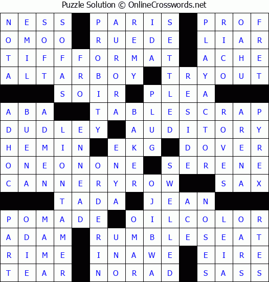 Solution for Crossword Puzzle #3286