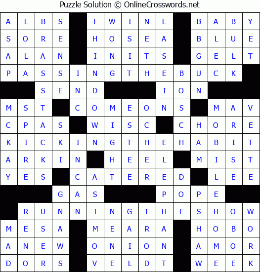 Solution for Crossword Puzzle #3293