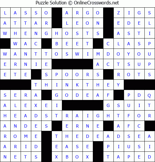 Solution for Crossword Puzzle #3313