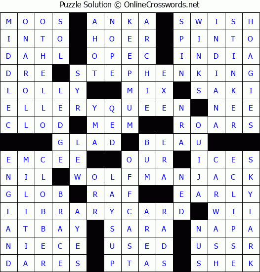 Solution for Crossword Puzzle #3316