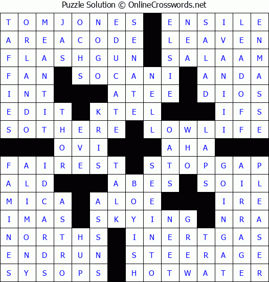 Solution for Crossword Puzzle #3318