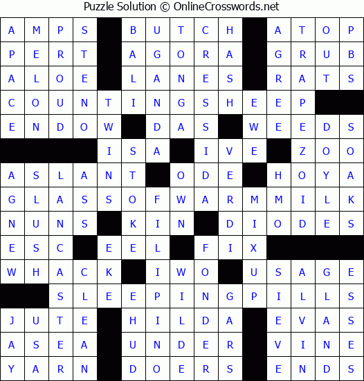 Solution for Crossword Puzzle #3323