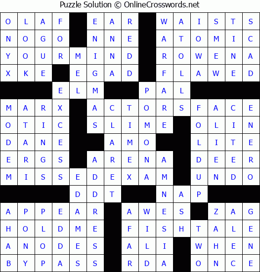Solution for Crossword Puzzle #3333