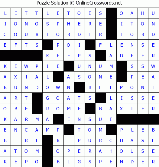 Solution for Crossword Puzzle #3348