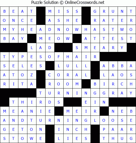 Solution for Crossword Puzzle #3351
