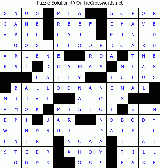 Solution for Crossword Puzzle #3353