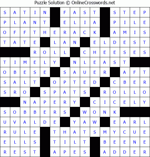 Solution for Crossword Puzzle #3356
