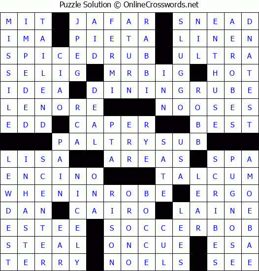 Solution for Crossword Puzzle #3360