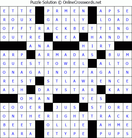Solution for Crossword Puzzle #3363