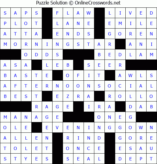 Solution for Crossword Puzzle #3368