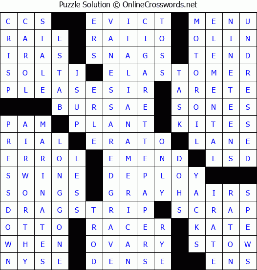 Solution for Crossword Puzzle #3371
