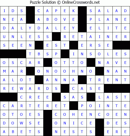Solution for Crossword Puzzle #3374