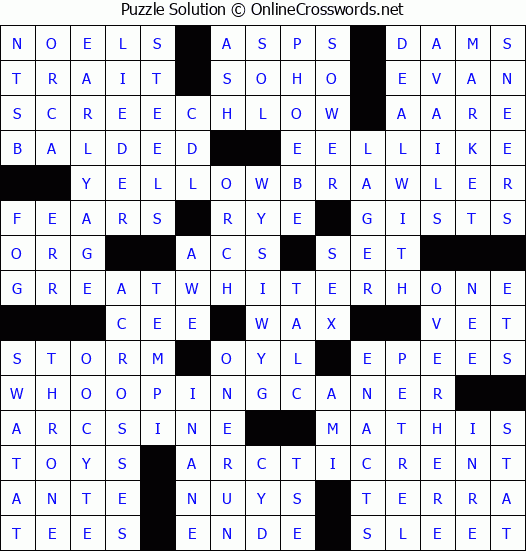 Solution for Crossword Puzzle #3378